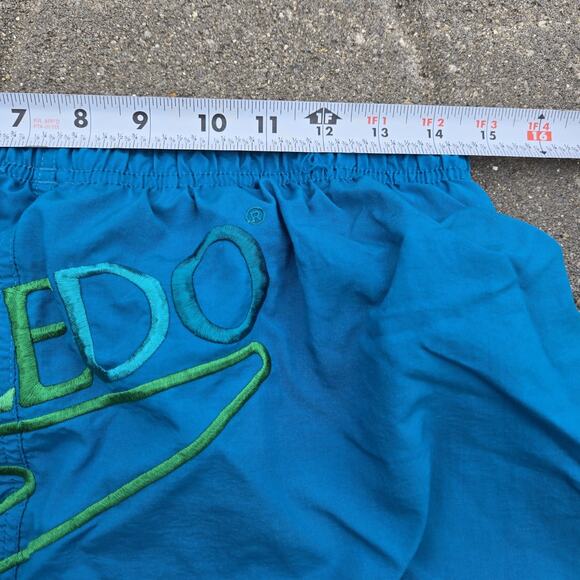 Vintage Speedo Trunks Big Logo Men's Sz Large In Blue - Picture 5 of 6